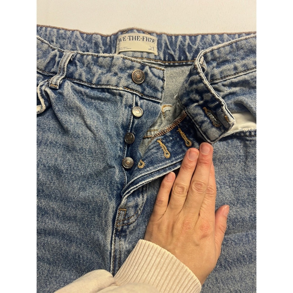 We The Free Deep Trance Dropped Boyfriend Jeans 29 Medium Wash Denim Baggy - Picture 5 of 14